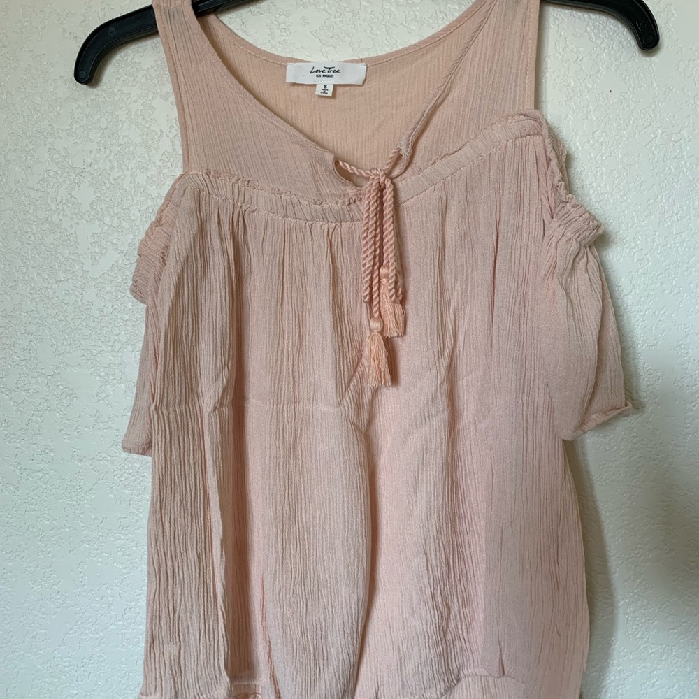 Love tree creamy pink blouse